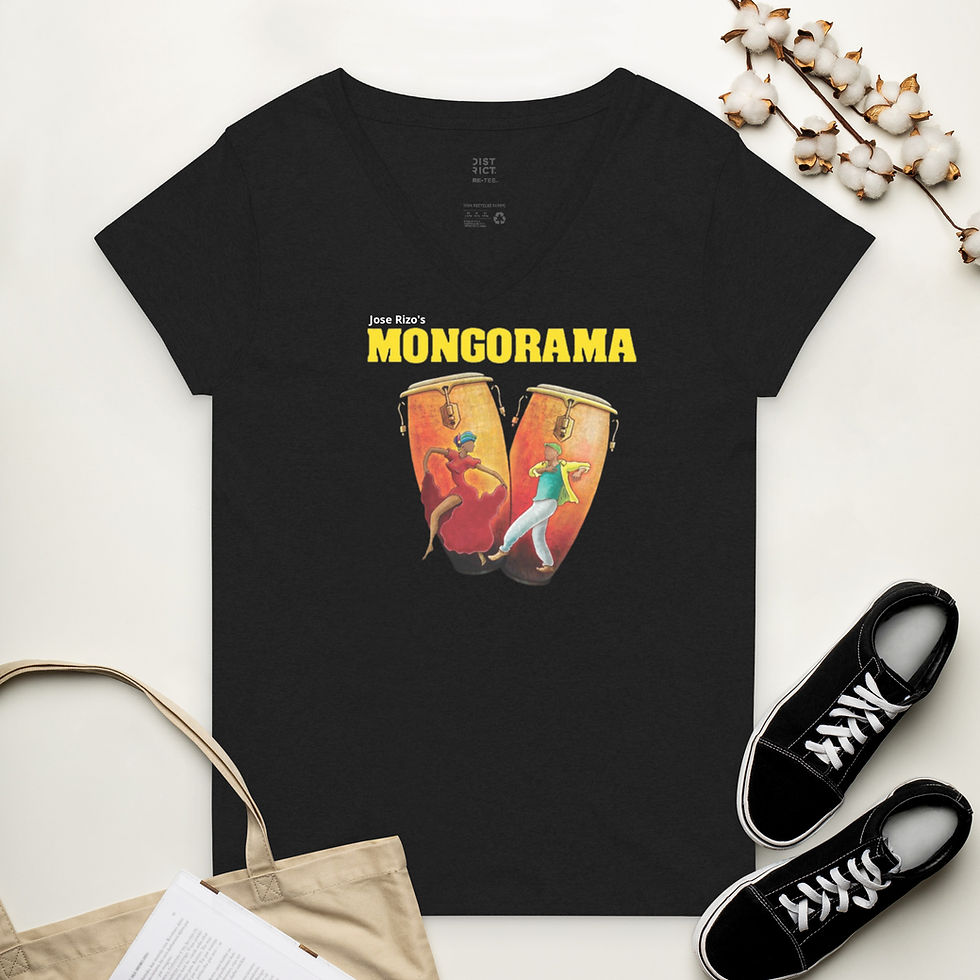 Thumbnail: Mongorama's Baila Que Baila Women’s recycled v-neck t-shirt