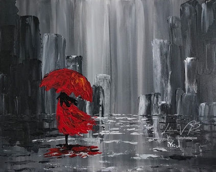 palette knife, acrylic painting, Leticia V. Rizo