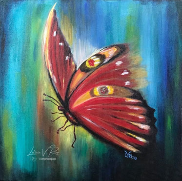 serene, butterlfy, colorful, acrylic, new artist, Leticia V. Rizo