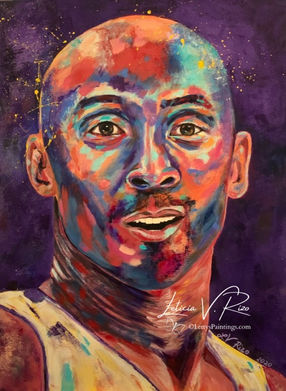 The legend, Kobe, basketball all star, the mamba mentality, girl dad, Leticia V. Rizo artist