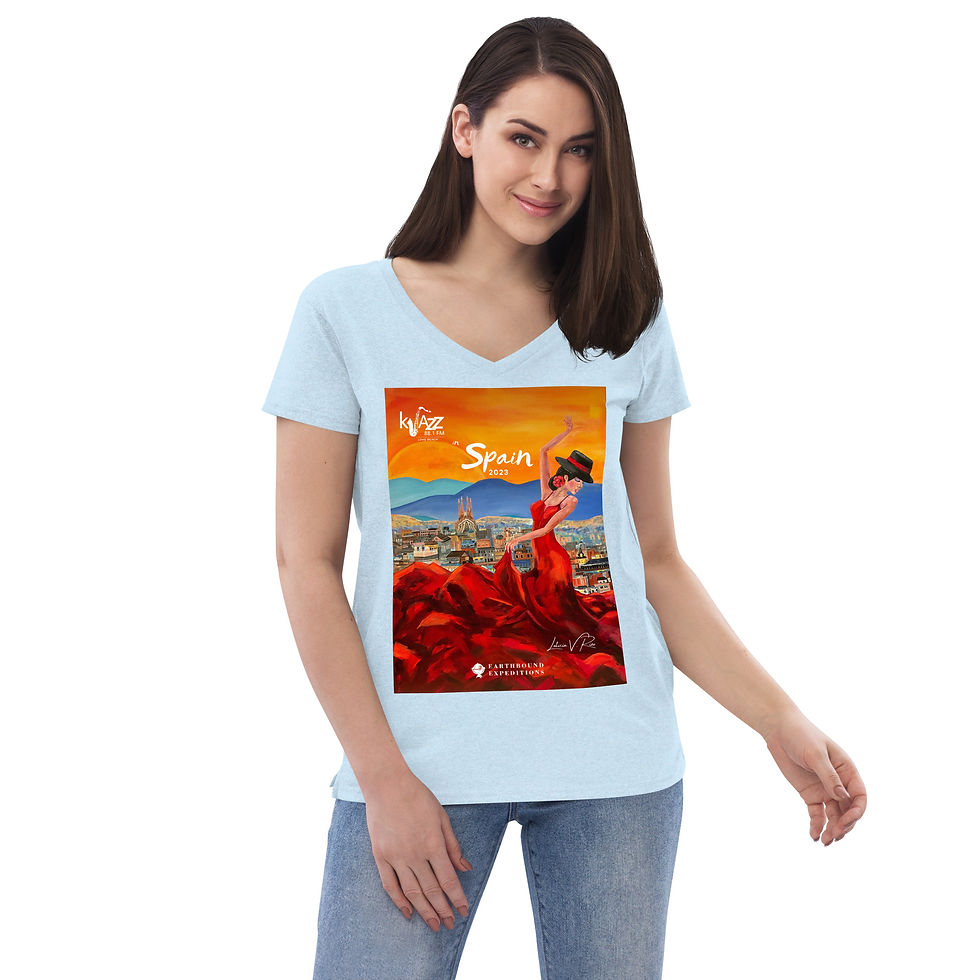 Thumbnail: KJAZZ Spain Trip 2023 Women’s recycled v-neck t-shirt