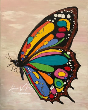 colorful butterfly, Leticia V. Rizo artist, spring, mariposas cantan