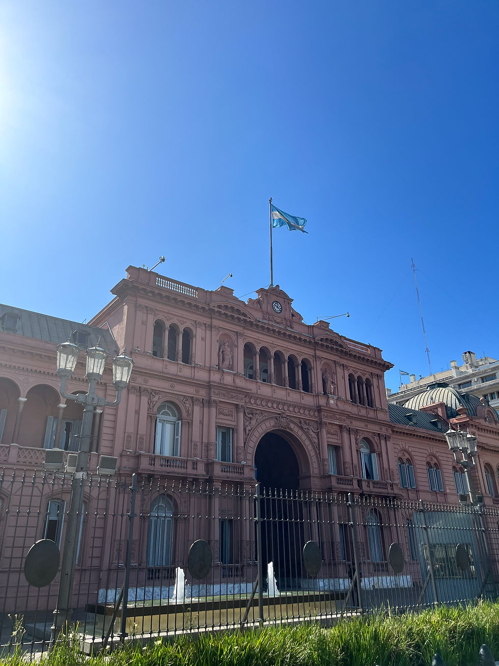 A picture of the pink house in Argentina