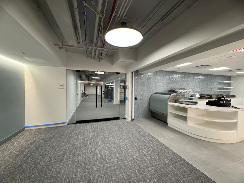 Lower lobby gym entrance from corridor with access card controls