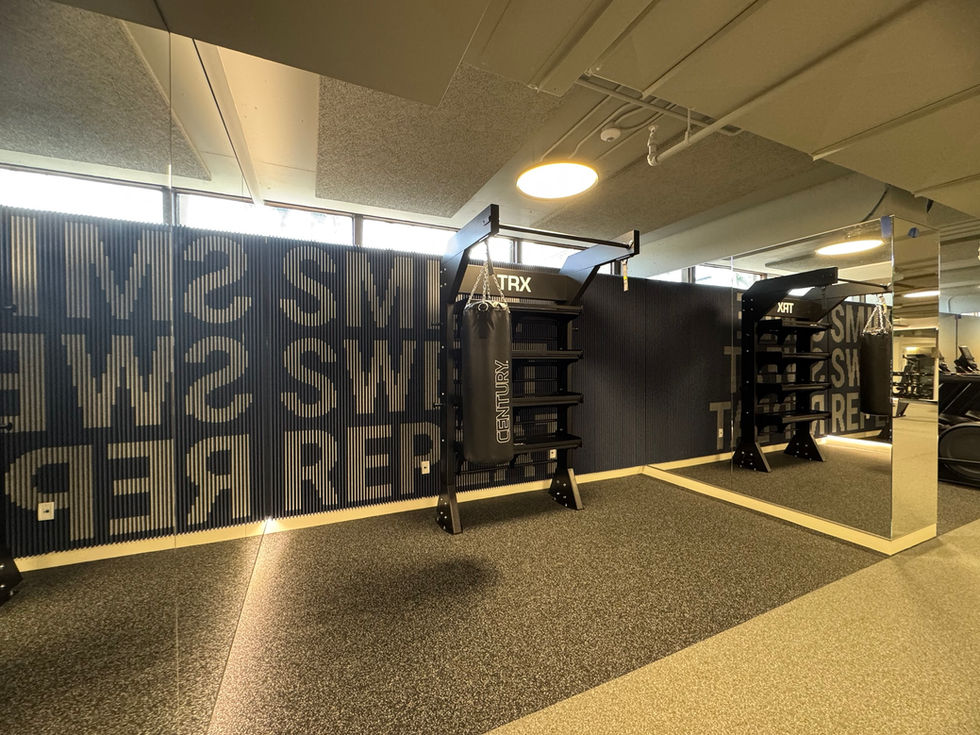 Commercial office building's gym for tenant amenities