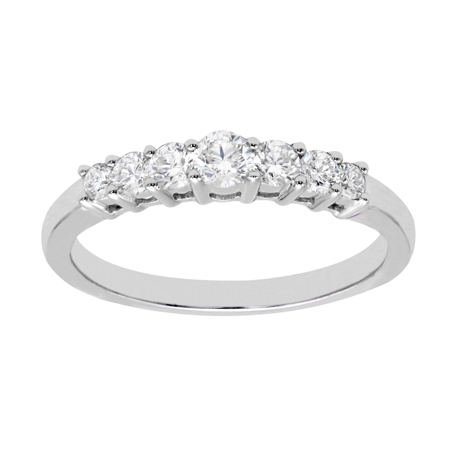 Anello Riviere in oro bianco 750 con diamanti