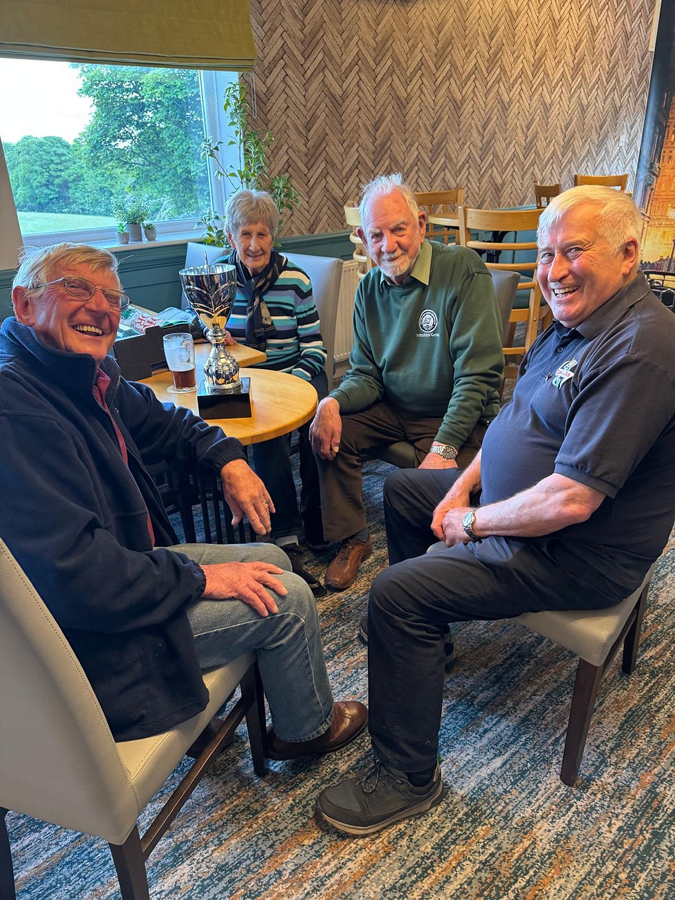 Paul Rogers sitting with his wife Margaret together with Paddy Malone (front left) and Nic Turley (front right) who was the over all winner.