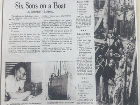 THE BOSTON DAILY GLOBE — MONDAY, APRIL 18, 1960 Six Sons on a Boat By DOROTHY CRANDALL
