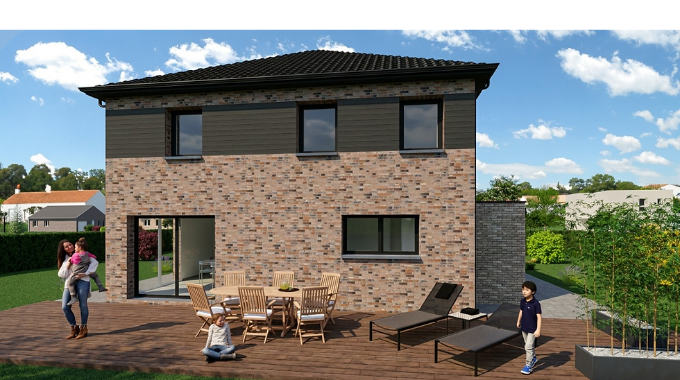 Maison contemporaine briques moulées mains-Menuiseries aluminium