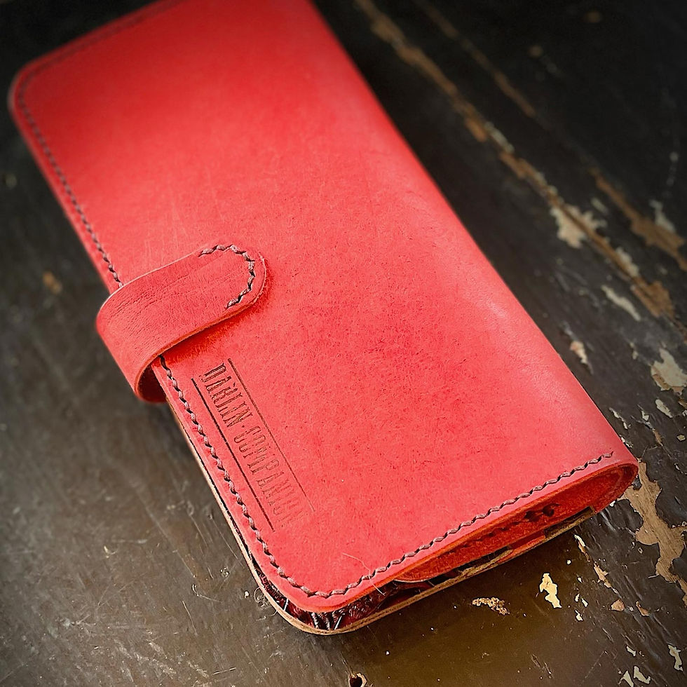 Thumbnail: Red Pueblo and Western Floral Embossed Leather Clutch Wallet back view