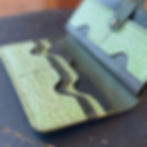 Green Pueblo Leather Clutch Wallet inside view