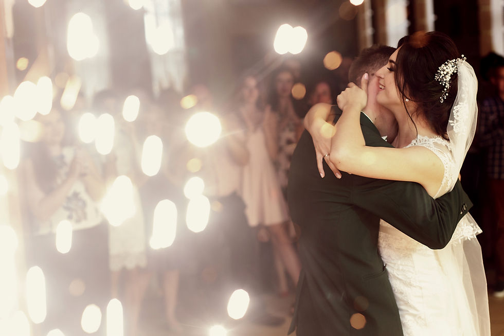 Bride and groom dancing during their wedding reception with professional DJ entertainment in Orlando, Florida.