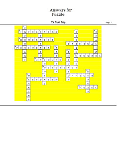 Answers to TX Trail Trip Crossword