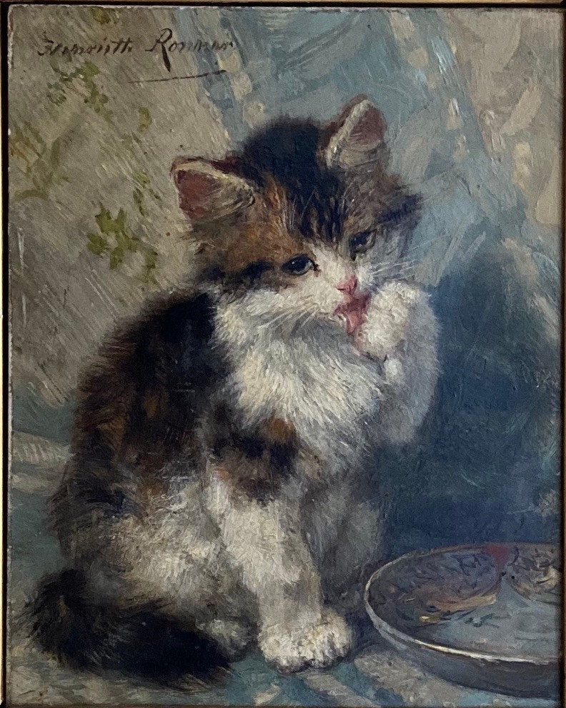 Kitten door Henriëtte Ronner in prachtige goudvergulde lijst