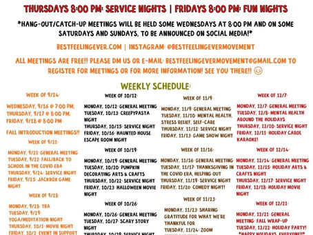 Fall 2020 Schedule Is HERE!!!! Also, The Power Of CELEBRATION!!!! :) <3