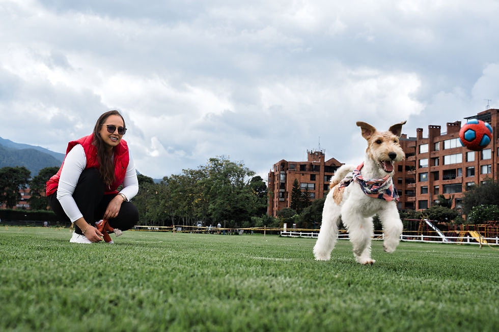 Valentina & dog playing