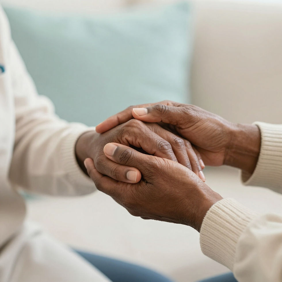 Caregiver and senior sharing a moment