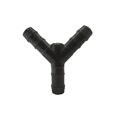 Black plastic Y-connector for irrigation systems, 20 × 16 mm Tee for Drip Irrigation.