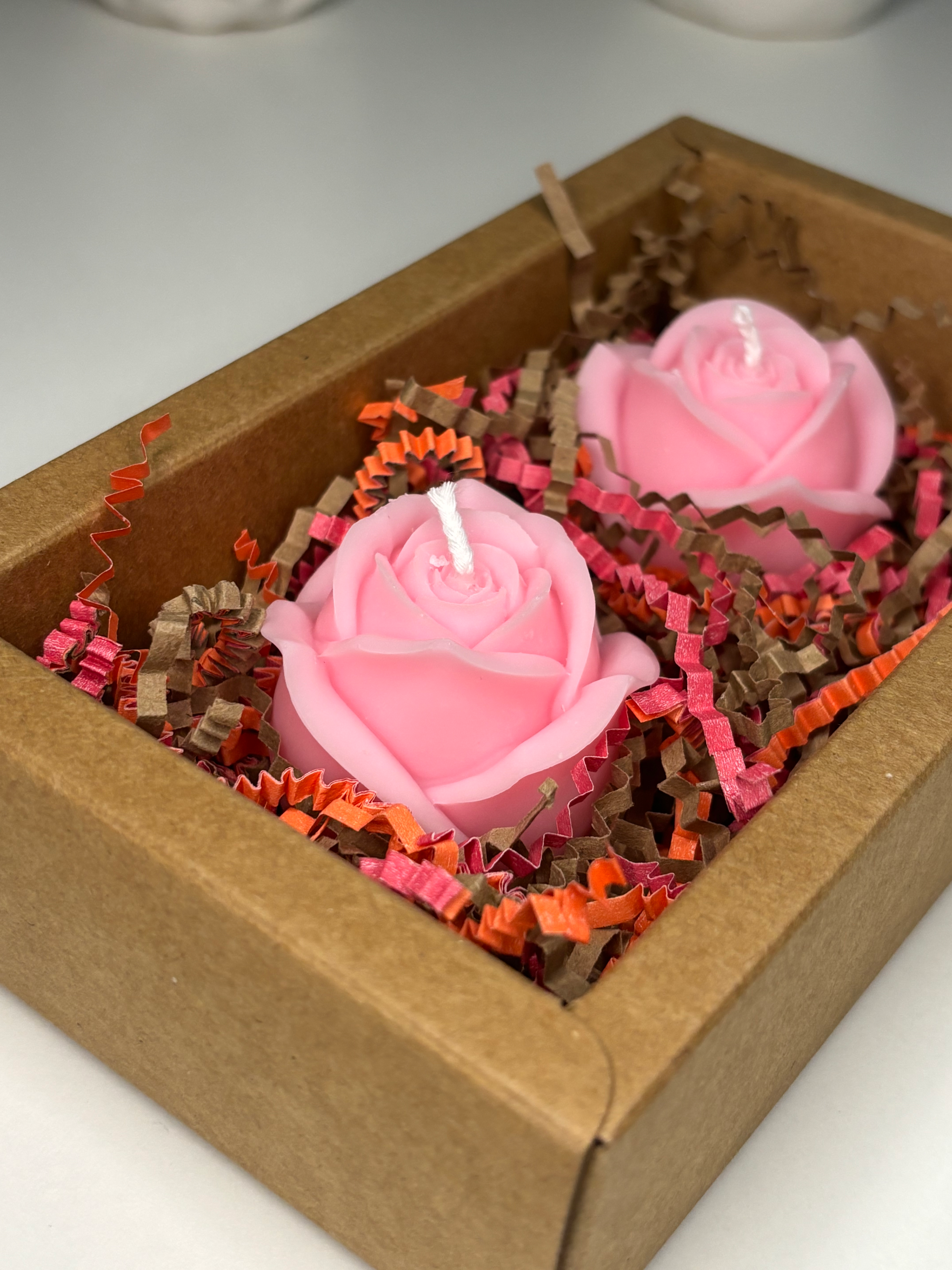 Rose Flower Candle Set
