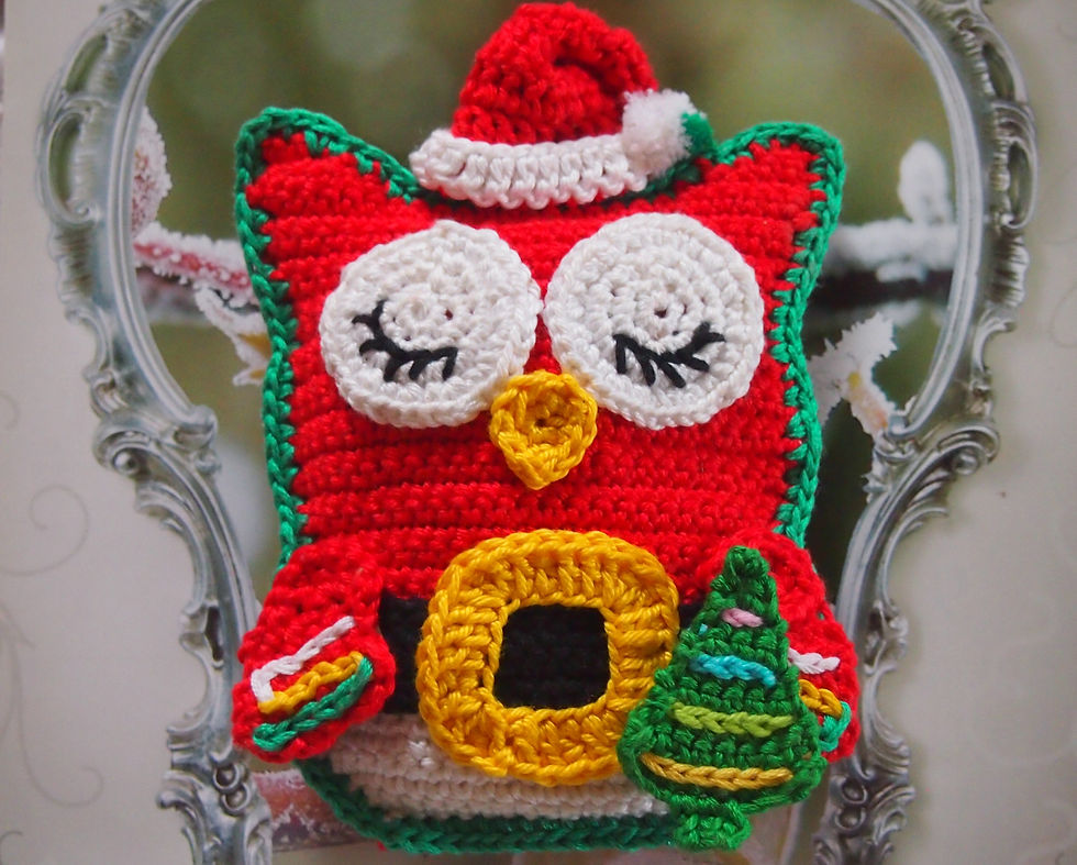 Thumbnail: Crochet pattern Owl Santa Claus