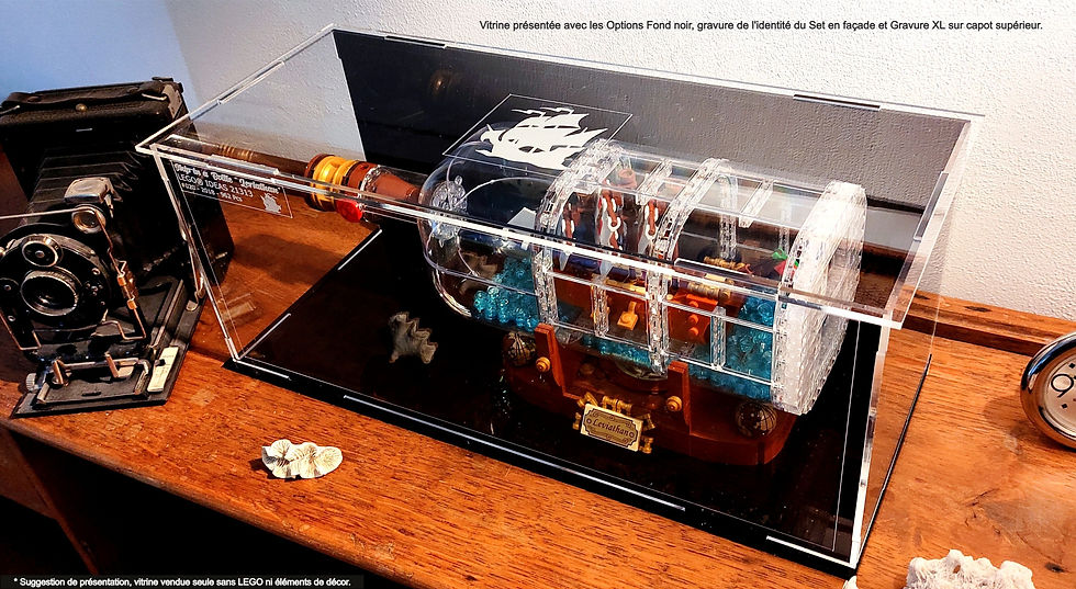 Thumbnail: Vitrine Plexiglas pour LEGO® IDEAS 21313 bateau en bouteille (non inclus)