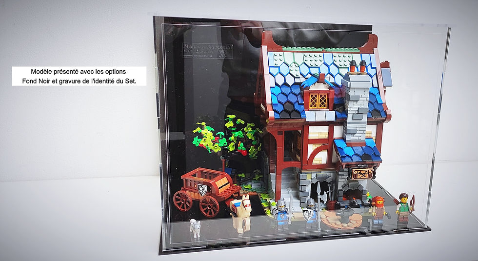 Miniature : Vitrine Plexiglas pour Medieval Blacksmith LEGO®IDEAS 21325 (non inclus).