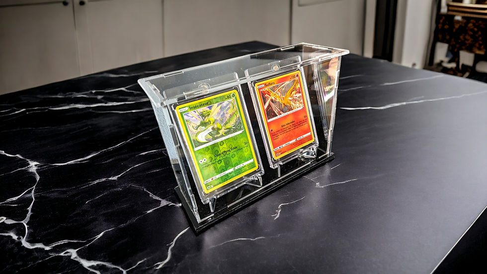Miniature : Vitrine PREMIUM en Plexiglas x2 Cartes à collectionner + étuis rigides aimantés