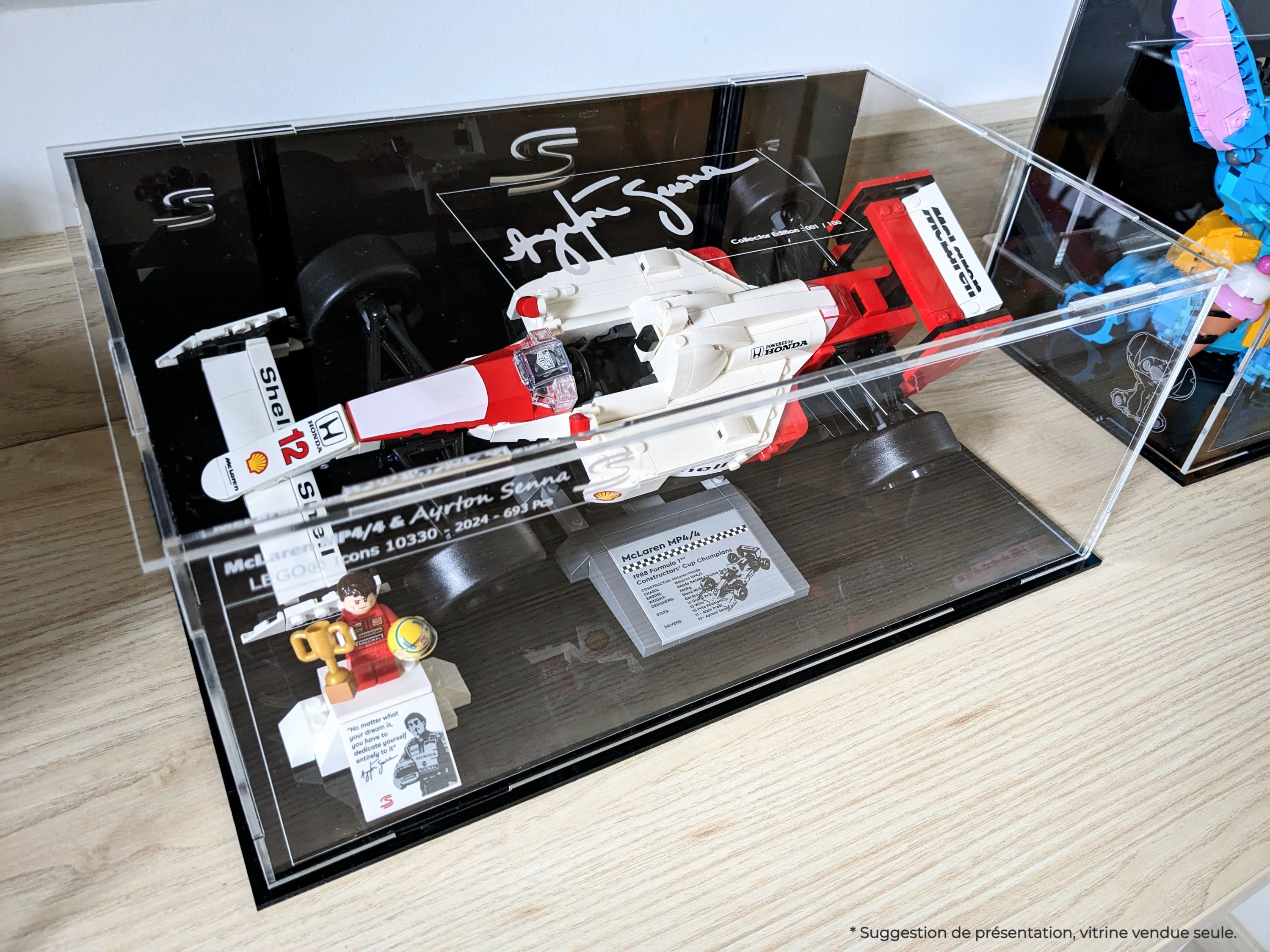 EXCLUSIVE 100ex| Vitrine Plexi pour LEGO® 10330 McLaren & Ayrton Senna (non inc)