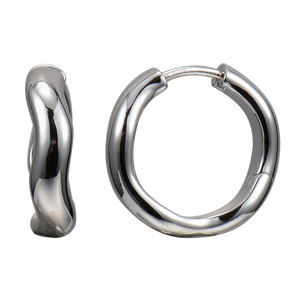 Thumbnail: Sterling Silver 925 Accopaire Hoop Earring