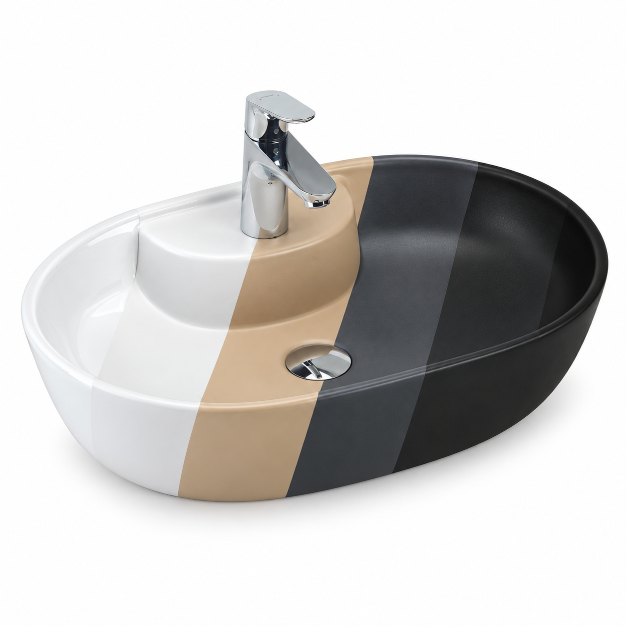 Lavaman Oval Mbi Banak 60 × 39,5 cm me Vrimë për Rubinet I Hidrosanitare