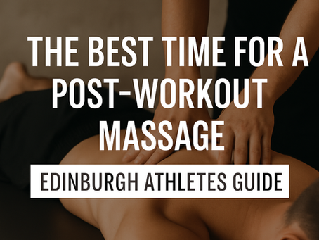 Massage therapist performing a post-workout massage on an athlete in Edinburgh, promoting recovery and muscle relief.