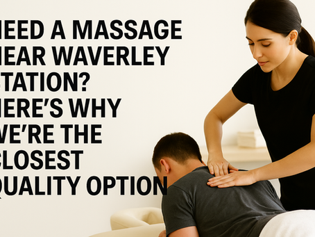 Massage therapist performing deep tissue treatment near Edinburgh Waverley Station area, close to George Street.