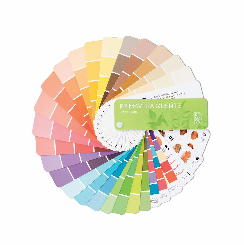 cartela de cores para coloração pessoal primavera quente