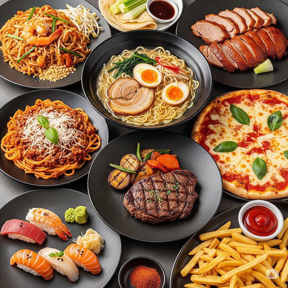 Imagem de vários pratos típicos