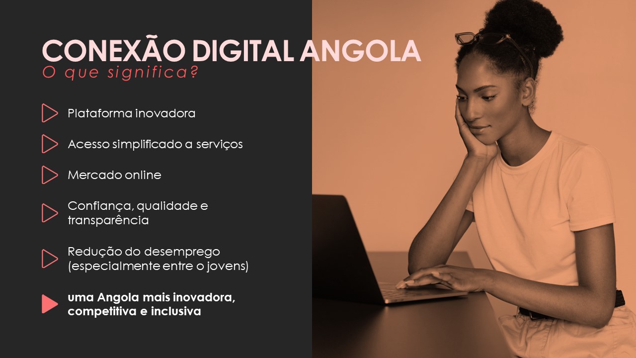 slide de estudante angolana usando computador