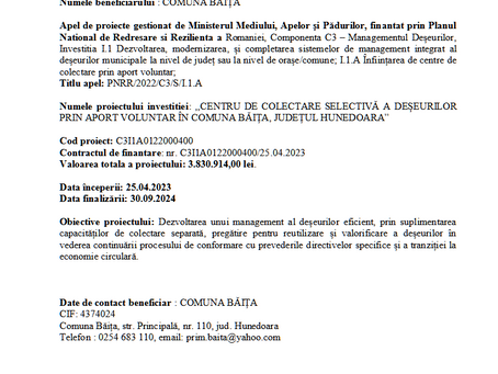 Comunicat de Presă