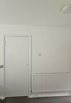 white painted walls