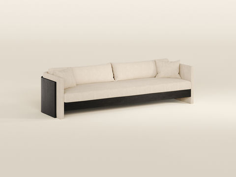 CALMA Sofa, sofa, bespoke sofa, timber sofa, wooden sofa, linen sofa, designer sofa, sleek sofa, slim-line sofa, floating sofa, white sofa, cream sofa, black sofa, walnut sofa, custom day bed
