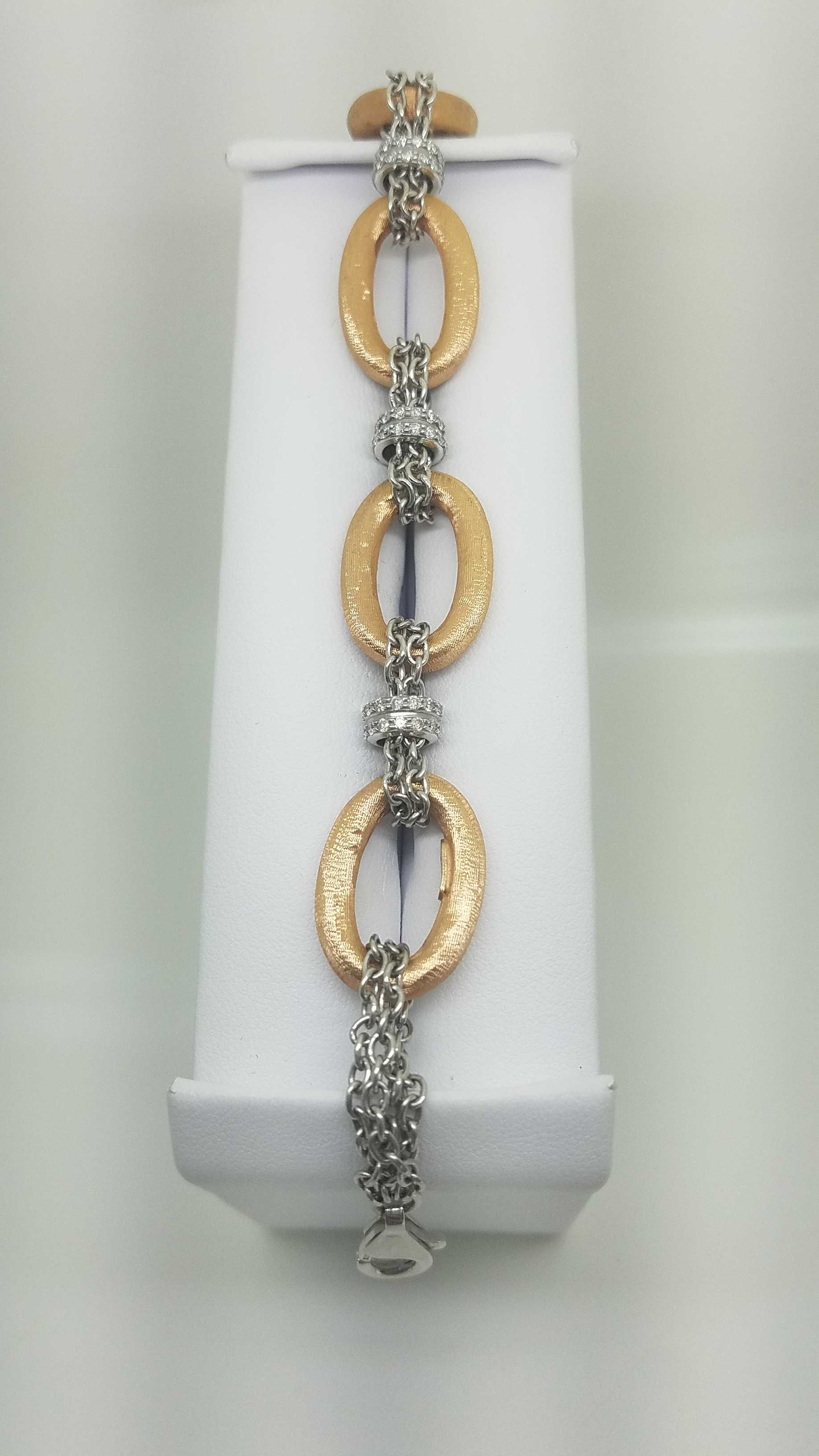 14k rose & white gold italian bracelet