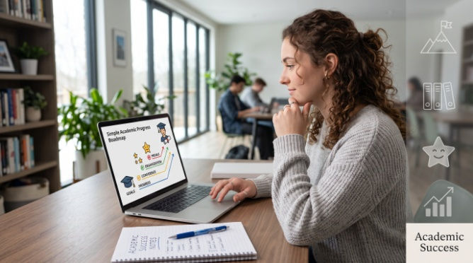 College student building academic success strategies with dyslexia coaching