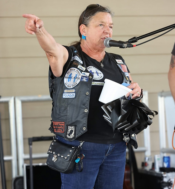 Co-founder of Bikers CARE Chris Meier speaking at event