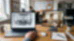 Architectural workspace showing a SketchUp interior model transformed into a photorealistic AI interior render, demonstrating fast room visualization for design professionals.