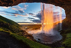 waterfall from cave