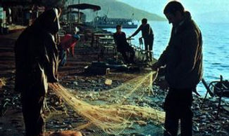 fishermen sort their nets