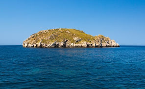 island in blue sea