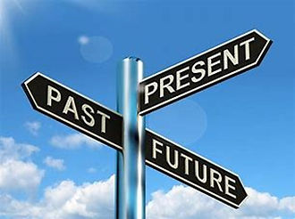 past present future. guide post