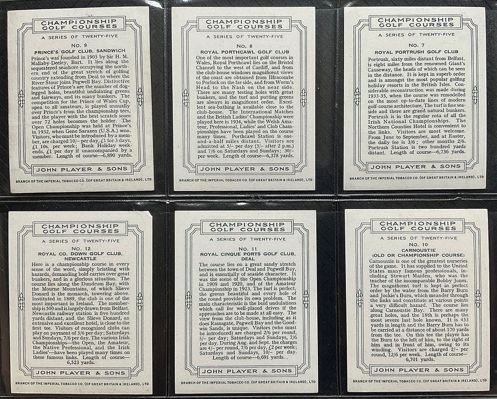 Thumbnail: Players Championship Golf Courses Cigarette Cards