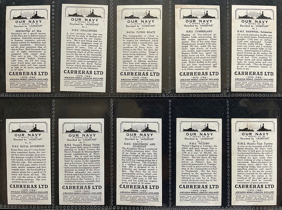 Thumbnail: Carreras Our Navy Cigarette Cards
