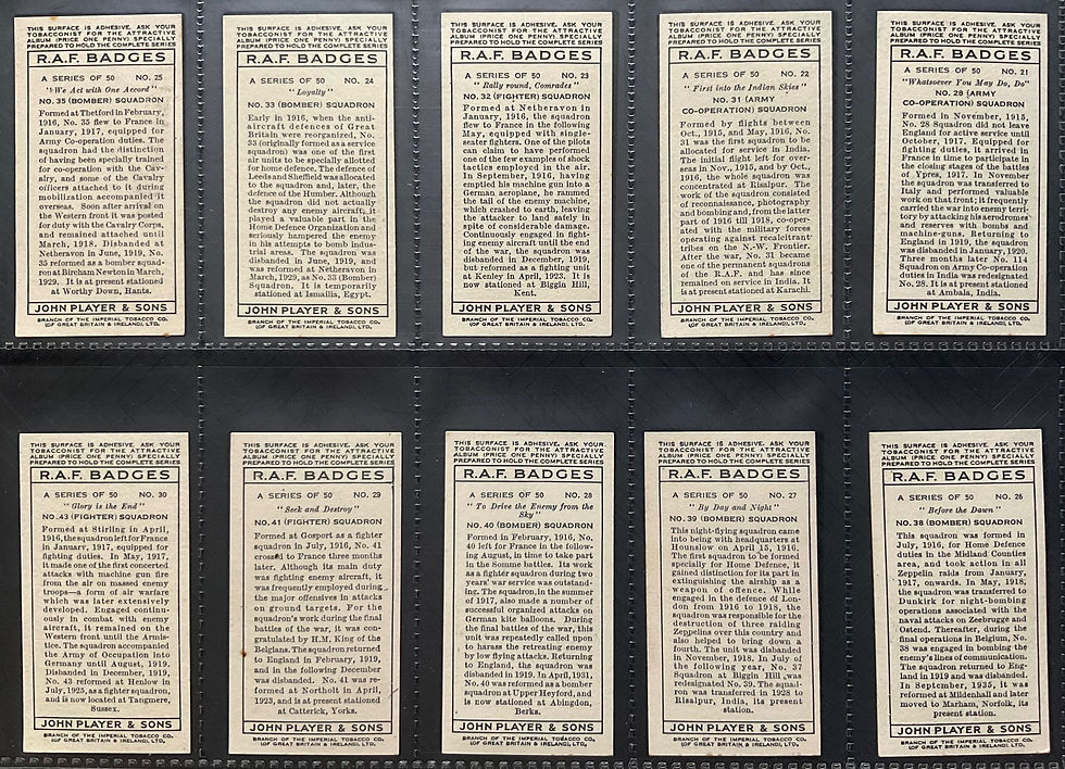 Thumbnail: Players R.A.F. Badges With Motto Cigarette Cards