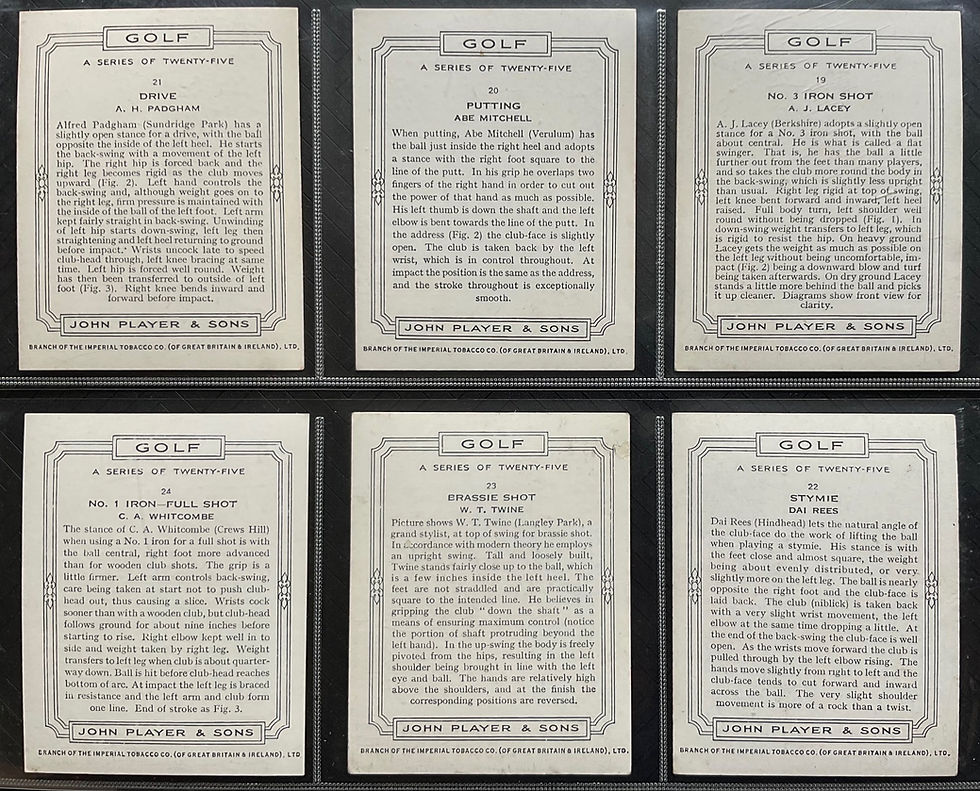 Thumbnail: Players Golf Cigarette Cards